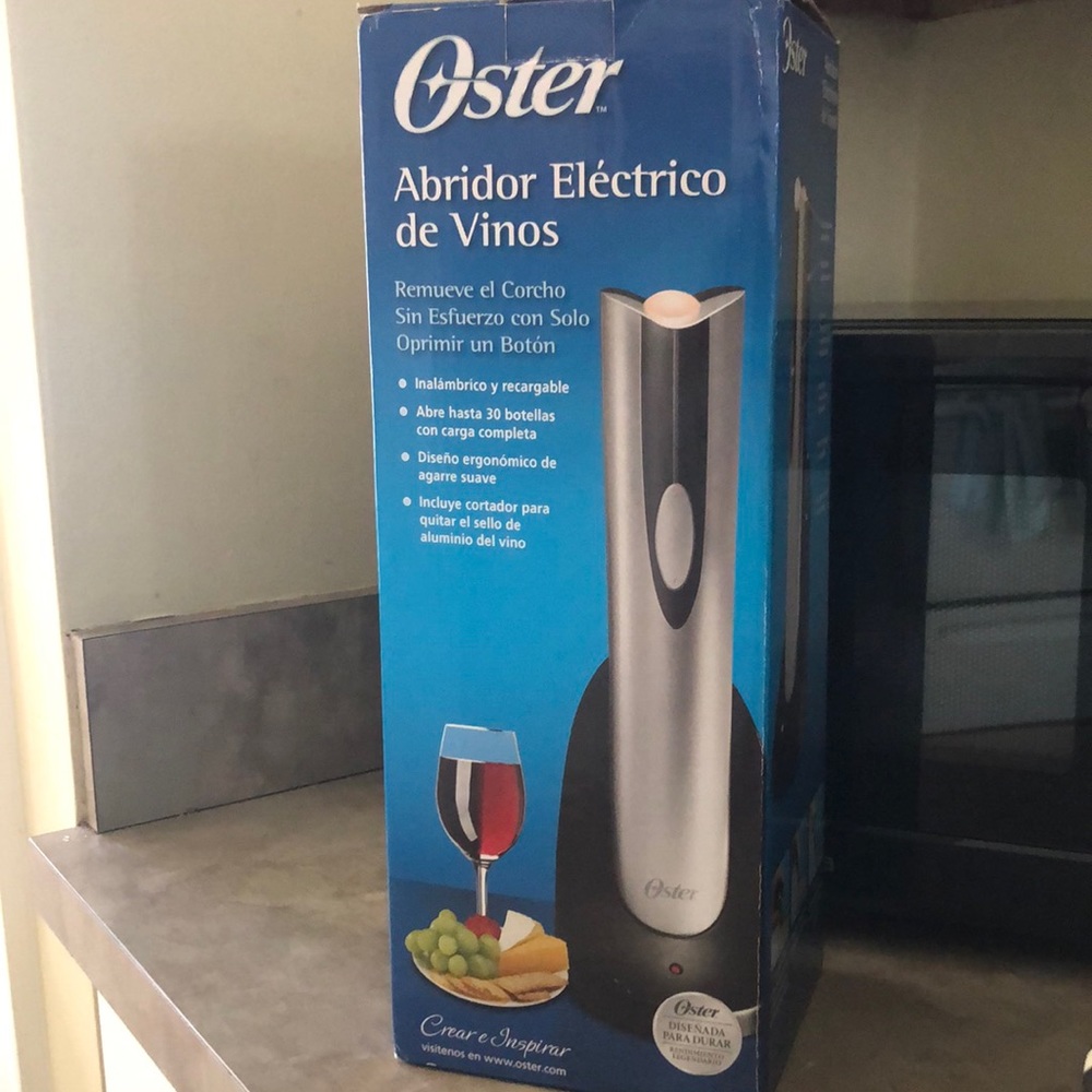 New Oster Electric wine opener.